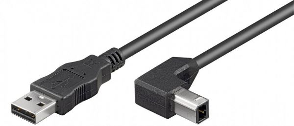 USB 2.0 Hi-Speed Kabel 90° 1m, Schwarz